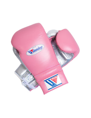 Gants de boxe personnalisés à lacets gagnants
