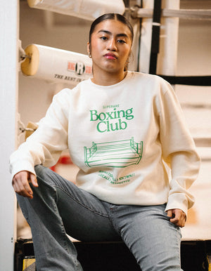 Sweat-shirt à col rond lourd pour club de boxe