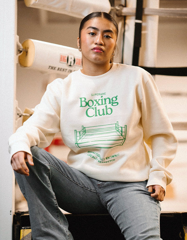 Sweat-shirt à col rond lourd pour club de boxe