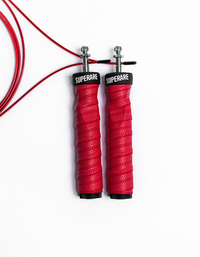 Corde à sauter Superare Deluxe avec poids amovibles - Rouge/Noir