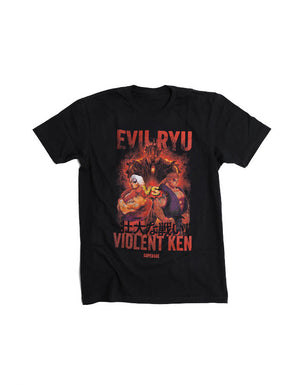 T-shirt Street Fighter Evil Ryu contre Violent Ken