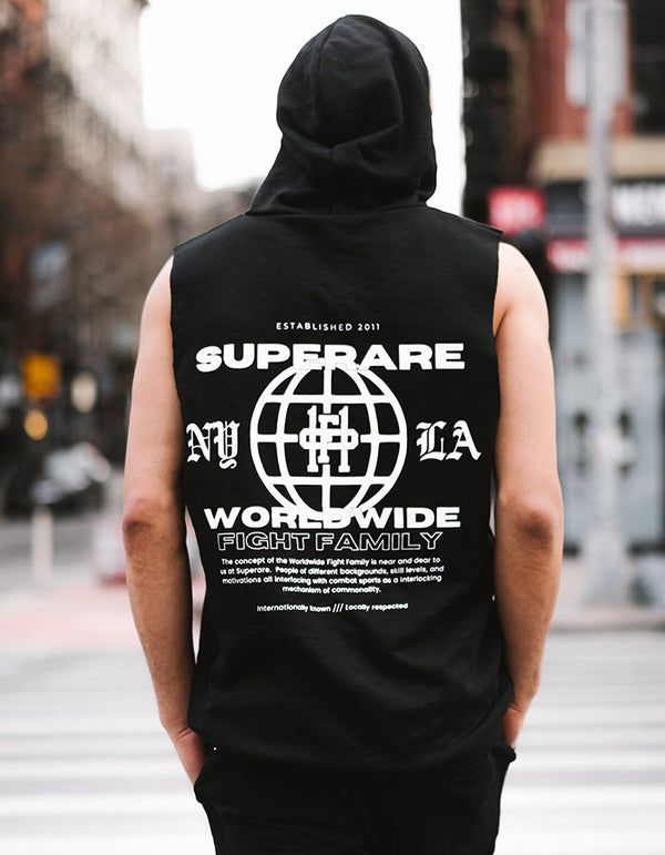 Sweat à capuche sans manches version 2.0 mondial