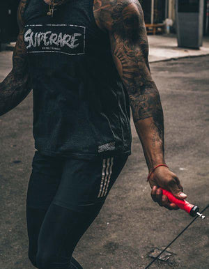 Corde à sauter Superare Deluxe avec poids amovibles - Rouge/Noir