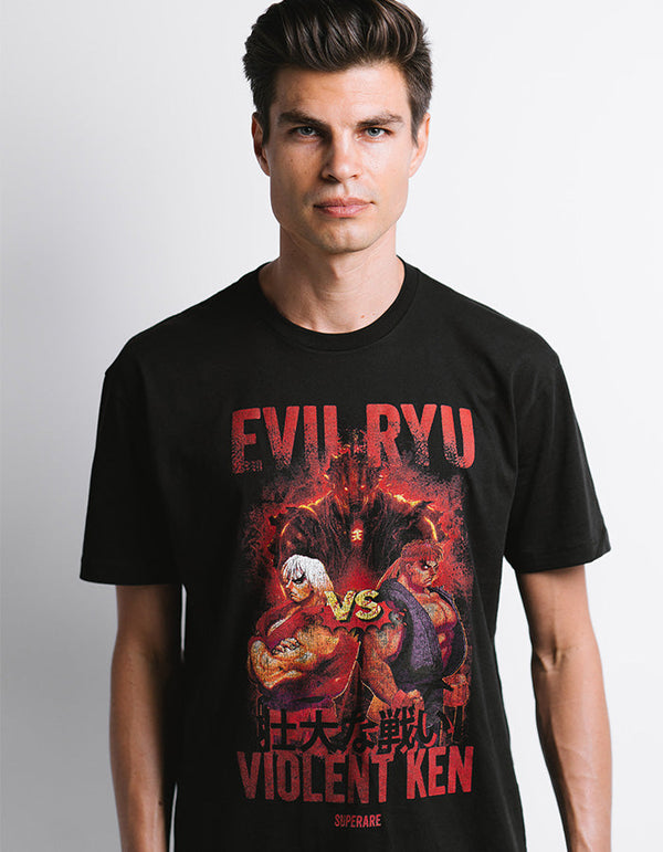 T-shirt Street Fighter Evil Ryu contre Violent Ken